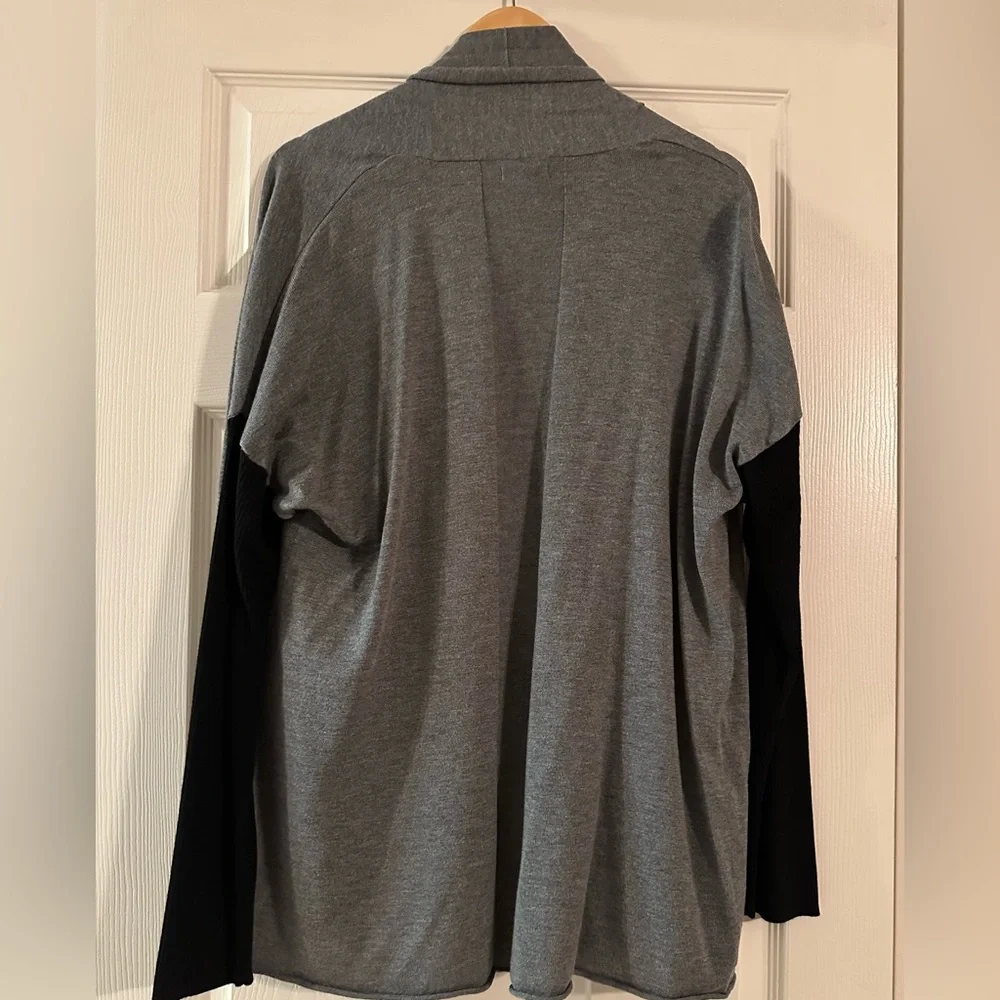 Apt 9 Gray with Black Accented Long Sleeves Open Front Cardigan, Womens Size XL - Picture 3 of 9